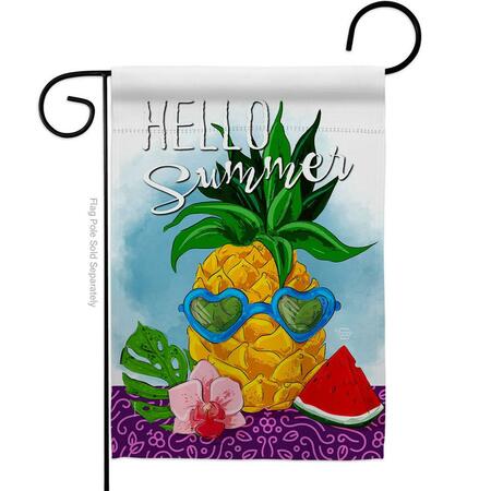 CUADRILATERO Hello Pineapple Summertime Fun & Sun 13 x 18.5 in. Dbl-Sided Decorative Vertical Garden Flags for CU4072446